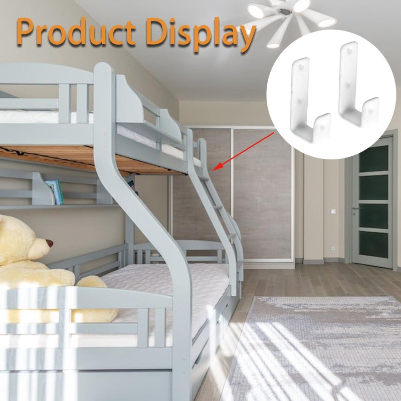 MOROBOR 2pcs PVC Coated Bed Ladder Hooks White Iron Bunk