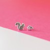 925 Silver Sterling Squirrel and Acorn Stud Earrings by Offbeat