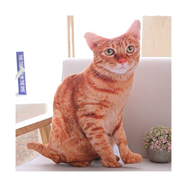 Maomoto 19.6''Cat Throw Pillow Cat Shape Cushion Throw Plushie Cushion
