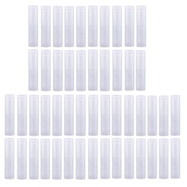 JZK 50 x Transparent Clear Plastic Lip Balm Empty Container Empty Lip Balm Tubes for Handmade Lip Balms or