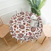 JEFERSO Fall Tablecloth Round 70×70 Inch, Orange Football Maple Leaves