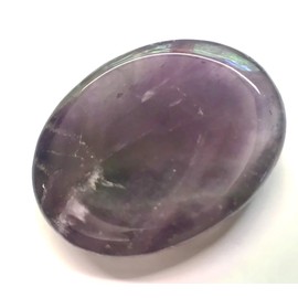Amethyst Thumb Worry Stone with Velvet Gift Bag. Chakra Reiki Healing Crystal and Gemstone. Oval Thumb and Pocket Stone by Healing Stones & Crystals co. (Amethyst)