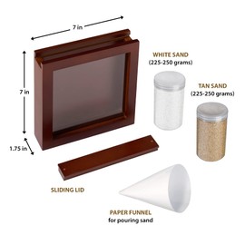 Lillian Rose W Espresso Finished Unity Ceremony Set with 2 Containers of Colored Sand, 1.75", Brown (US107)