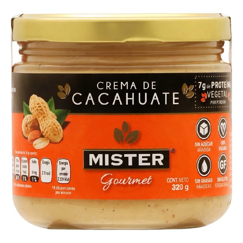 Crema Cacahuate Mister Gourmet Natural 320g