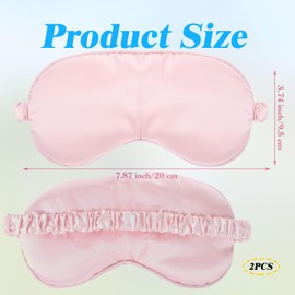 Amazleer Seidene Schlafmaske Damen 2er Set Weiche Seide Augenmaske mit Verstellbarem Atmungsaktivem Riemen, Lichtblockierende Schlafbrille für Tiefschlaf, Reisen, Nachtruhe Mittagspause (Schwarz/Rosa)