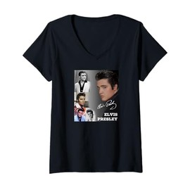 Womens Elvis Presley_005 V-Neck T-Shirt