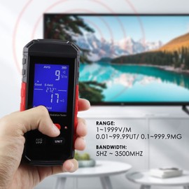 EMF Electromagnetic Radiation Detector EMF Meter Temperature Tester with Sound and Light Alarm for Ghost Hunting EMF Radiation Detection