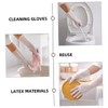 FRCOLOR 2 Pairs Reusable Kitchen Cleaning Gloves Durable Latex Dishwashing