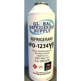 Global Refrigerant Supply Refrigerant HFO-1234yf  Automotive A/C New Self-Sealing Cans Gauge Therm. Tool