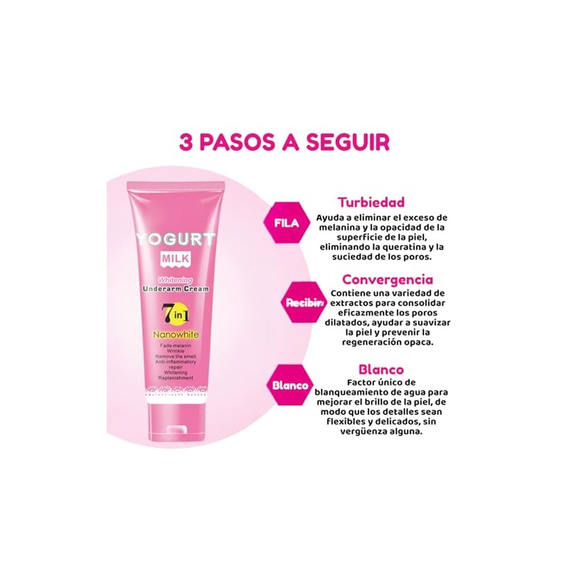 Crema Aclarante Ingredientes Naturales Yogurt Leche Axilas Entrepierna Rodillas Zonas