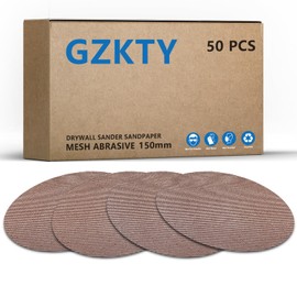 GZKTY Sanding Mesh 150 mm Velcro, Pack of 50 Sandpaper Round Mesh, Grit 60/80/120/180/240, Eccentric Sanding Discs for Wood/Metal, Suitable for Random Orbital Sanders 150 mm