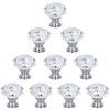 10 Pcs 30mm Diamond Shape Crystal Glass Cabinet Knob