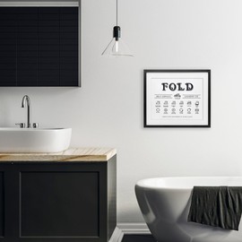 Stupell Industries Fold & Iron Symbols Chart Black Framed Print Under Glass design by Lettered and Lined, 13 x 16