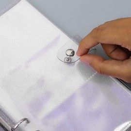 ccHuDE A6 Clear Sticker Organizer Binder Sticker Storage Display Book Stickers Collecting Album 6 Ring Glitter Planner Photo Organizer Album Book Recipe Cards Protector for Scrapbook Journal