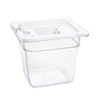 Vogue Reusable Polycarbonate Plastic 1/6 Gastronorm Container 150mm, Clear, Food
