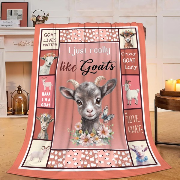 Goat Blanket Soft Cozy Sheep Plush Throw Blanket Super Warm