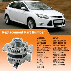 AMT0224 150A 12V Alternator Fit for 2008-2013 Ford Escape/Focus/Fusion/Transit Connect, Fit for 2009-2011 Mazda Tribute, Fit for 2009-2011 Mercury Mariner/Milan Replace #9E5T-10300-BA 9E5T-10300-BB