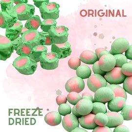 Freeze-Dried Candy Watermelon Salt Water Taffy 2 oz - Cut To Bite Sized Pieces - Ships In Box - Deliciously Crunchy, Intense Flavor, Lightweight Snack (Watermelon)
