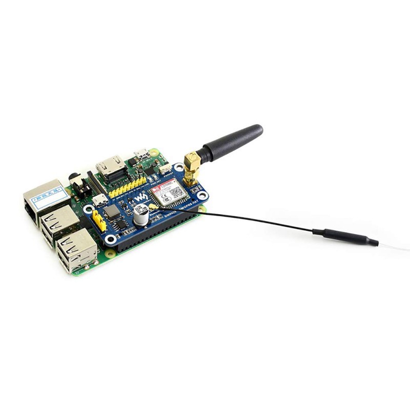 Waveshare Fits Raspberry Pi GSM/GPRS/Bluetooth HAT Based SIM800C Support SMS,