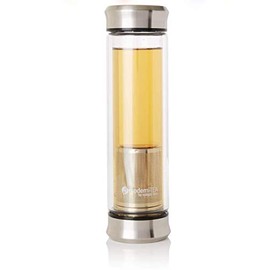 ModerniTEA Glass Travel Tea Infuser with Removable Stainless Steel Infuser, 14 Oz