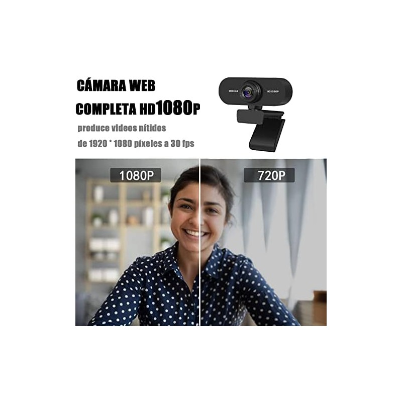Camara Web 1080P HD, Webcam con Microfono, Camara para PC,