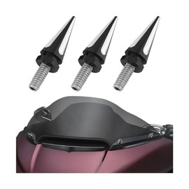 FALVFUN Motorcycle Windshield Bolts, 3PCS Spikes Motorbike Windscreen Fairing Trim Screws, Scooter Exterior Wind Shield Bolts Decoration Accessories, Universal for Bicycle Bike UTV (Black/White)