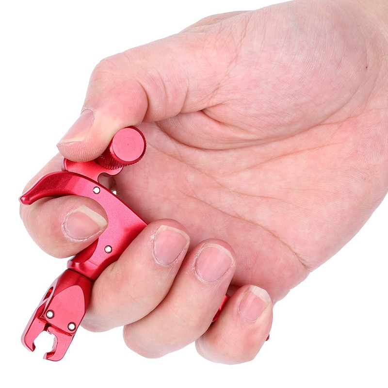 Metal 4-Finger Bow Release Caliper Thumb Trigger Grip Hunting Shooting