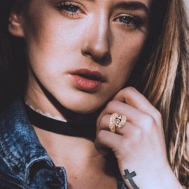 Aprilery Rose Gold Initial Rings for Women, Fashion CZ Crystal Cross Statement Chunky Ring Band Cocktail Costume Jewelry for Teen Girls Gifts (Spoon, 8)