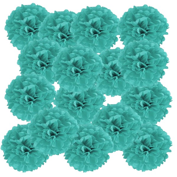 PATIKIL 4" Tissue Pom Poms Flowers, 20 Pack Paper Flower