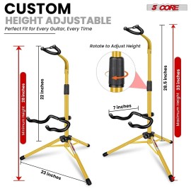 5 Core Guitar Stand Pair Floor Adjustable for Acoustic Electric Bass Instruments