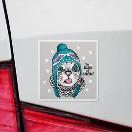 Decal Stickers of Cat Alpaca Chullo Long Knit Hat Snow Scarf Premium Indoor (No Waterproof) Vinyl Decal Stickers for Laptop Phone Accessory Helmet Car Window Mug Tuber Cup Door Wall D NVCVER3g22410BL