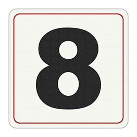 #8 - Adhesive Pool Depth Marker - 6 Inch x 6 Inch with 4 Inch Lettering