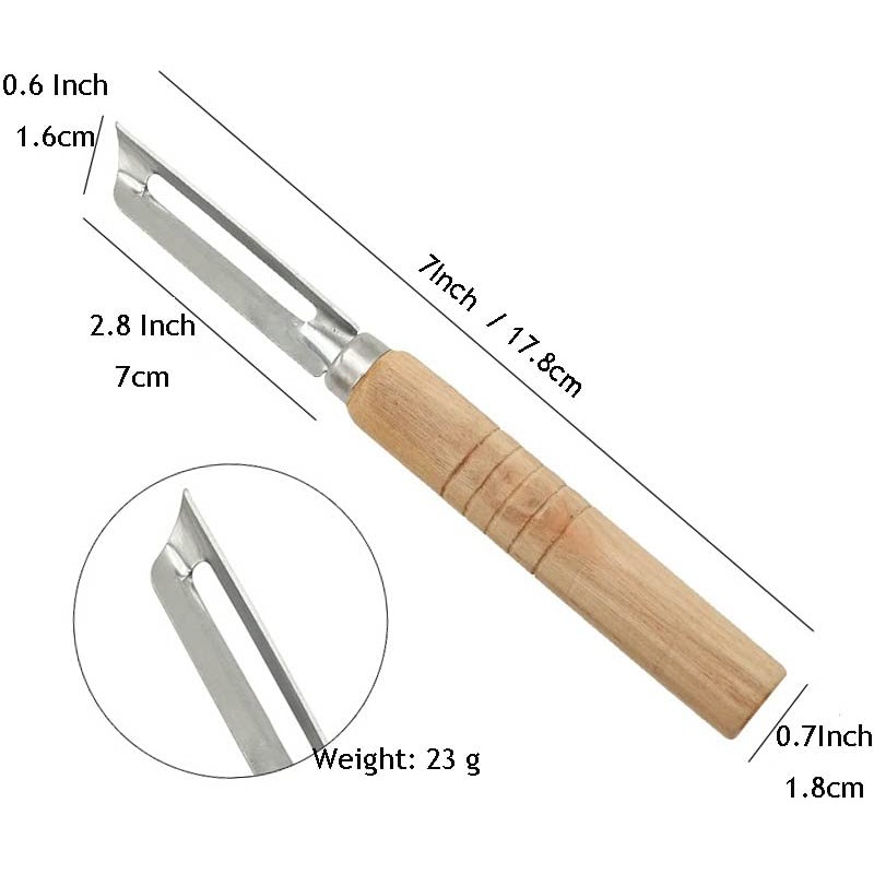 Potato Peeler,Vegetable Peeler, Wooden Handle Rotary Peeler for Potatoes Carrots