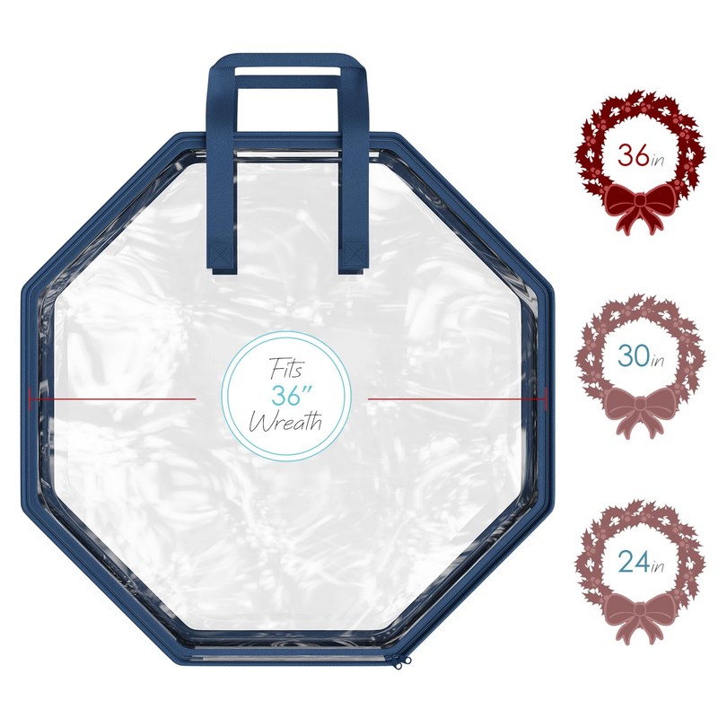 Hearth & Harbor Wreath Storage Container - Clear Christmas Wreath
