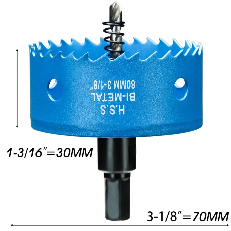 80mm HSS Bi-Metal Hole Saw, Table Vent Hole Cutter in