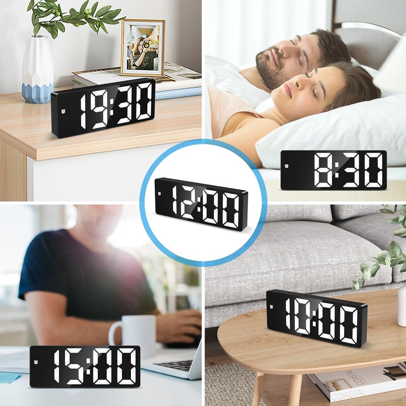 AMIR Digital Alarm Clock, [Upgraded Version] LED Clock for Bedroom,