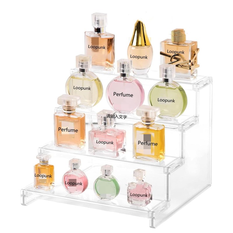 4 Tier Acrylic trapezoidal Display Stand, Clear Acrylic Display Shelf,Object
