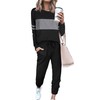 PRETTYGARDEN Women's Color Block 2 Piece Tracksuit Crewneck Long Sleeve