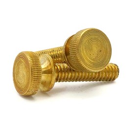 Knurled Head Thumb Screws - Solid Brass Machine Screws - #10-32 x 5/8" Qty 25