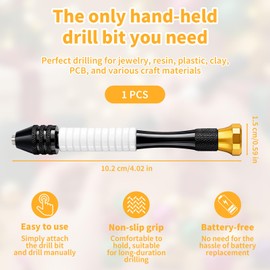 1-Pack Pin Vise Hand Drill Manual with 18pcs Micro Drill Bits Set（0.6mm-2.5mm）- Professional Rotary Craft Mini Drills for Jewelry Making Supplies Resin Wood Plastic Miniature