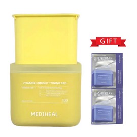 Mediheal 2nd Generation Mediheal Derma Vitamin C Blemish Toning Pad Main Product + Refill / Extra Gift: 2 Hyaluronic Acid Pads (2 Sheets*2), 2 Packs, 100 Sheets / 2세대 메디힐 더마 비타민씨 잡티토닝 패드 본품+리필 / 히알루론산 패드 2매입*2 추가증정, 2개, 100매입