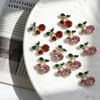 80PCS Mini 3D Cherry Nail Charms, Rhinestones Cherry Gems Studs