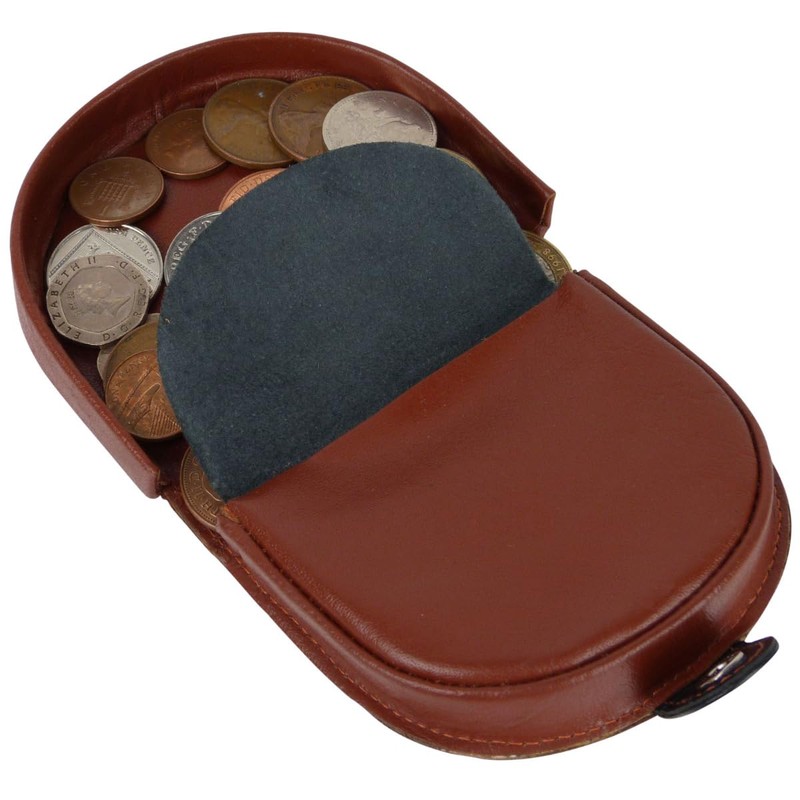 Oakridge Leather Mens Two Tone Coin Tray - Cognac/Black