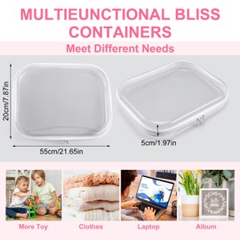 mekueeex 3 Pcs Clear Hard Plastic Zipper Case,Transparent Double Zippers Hard Pouch, Portable Travel Organizer Bin for Storage