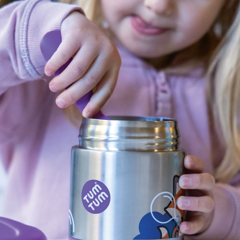 TUM TUM Kids Food Flask with Magnetic Spork & Easy