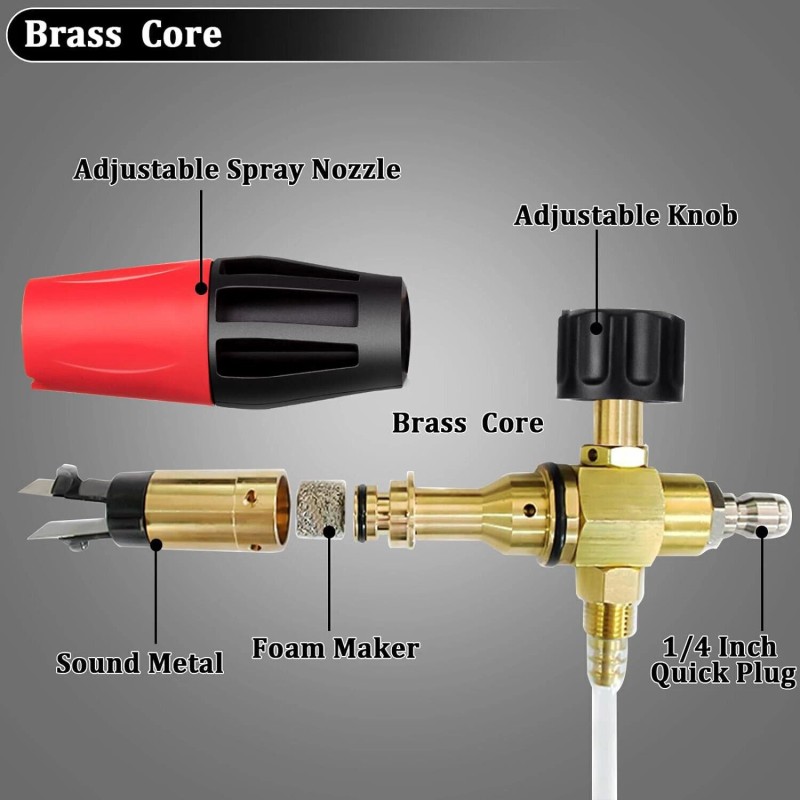 1/4" Snow Foam Cannon Gun Car Wash Soap Lance Sprayer