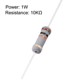 uxcell 100Pcs 10K Ohm Resistor, 1W 5% Tolerance Carbon Film Resistors, 4 Bands for DIY Electronic Projects and Experiments