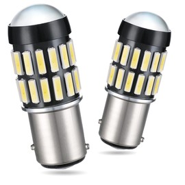 LUMENEX S25 LED Single Back Lamp P21W 1157 S25 BAY15D G18 12-24V Car Turn Signal Back Lamp Rear Fog Lamp High Brightness LED Lamp 2 Pieces 6500K White (1157/BAY15D)