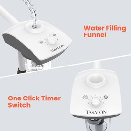 TASALON Professional Facial Steamer Machine on Wheels, Standing Esthetician Steamer with Hot Ozone Mist, Facial Be Used for Skin Rejuvenation, Steamer for Facial Used for Spa or Personal Care, White
