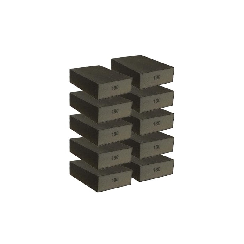 Pack of 10 Sanding Sponge Assorted Grits (Grain 180)